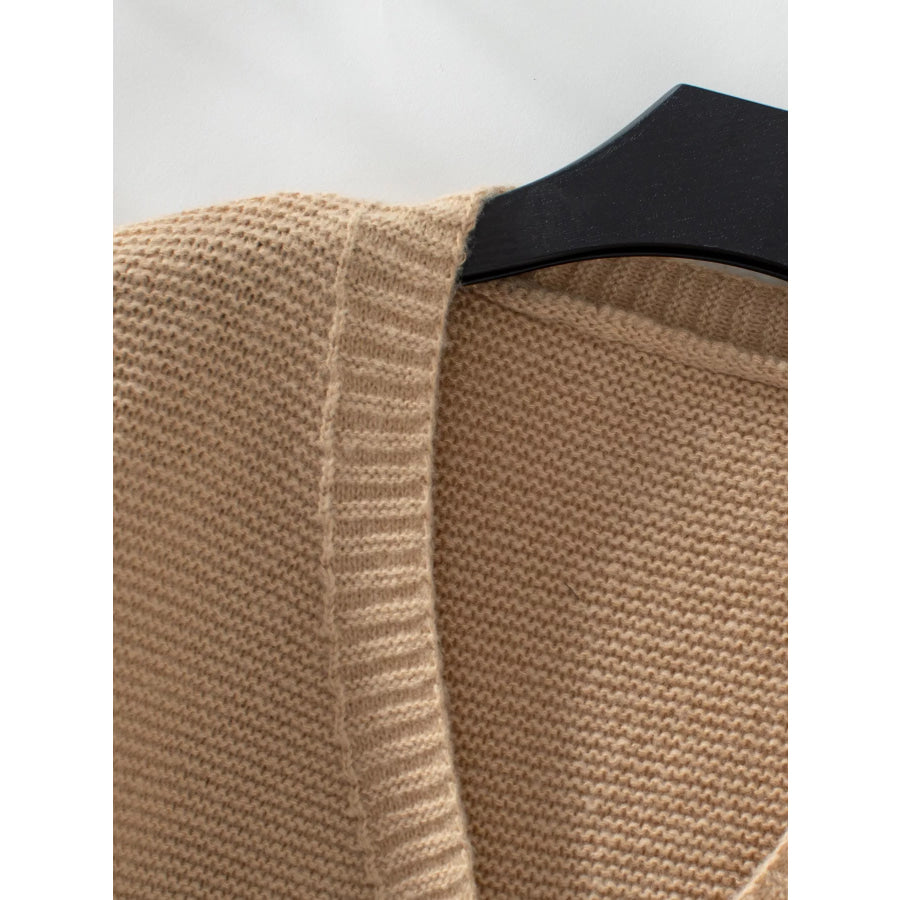 Textured Knit Open Front Cardigan Apparel and Accessories