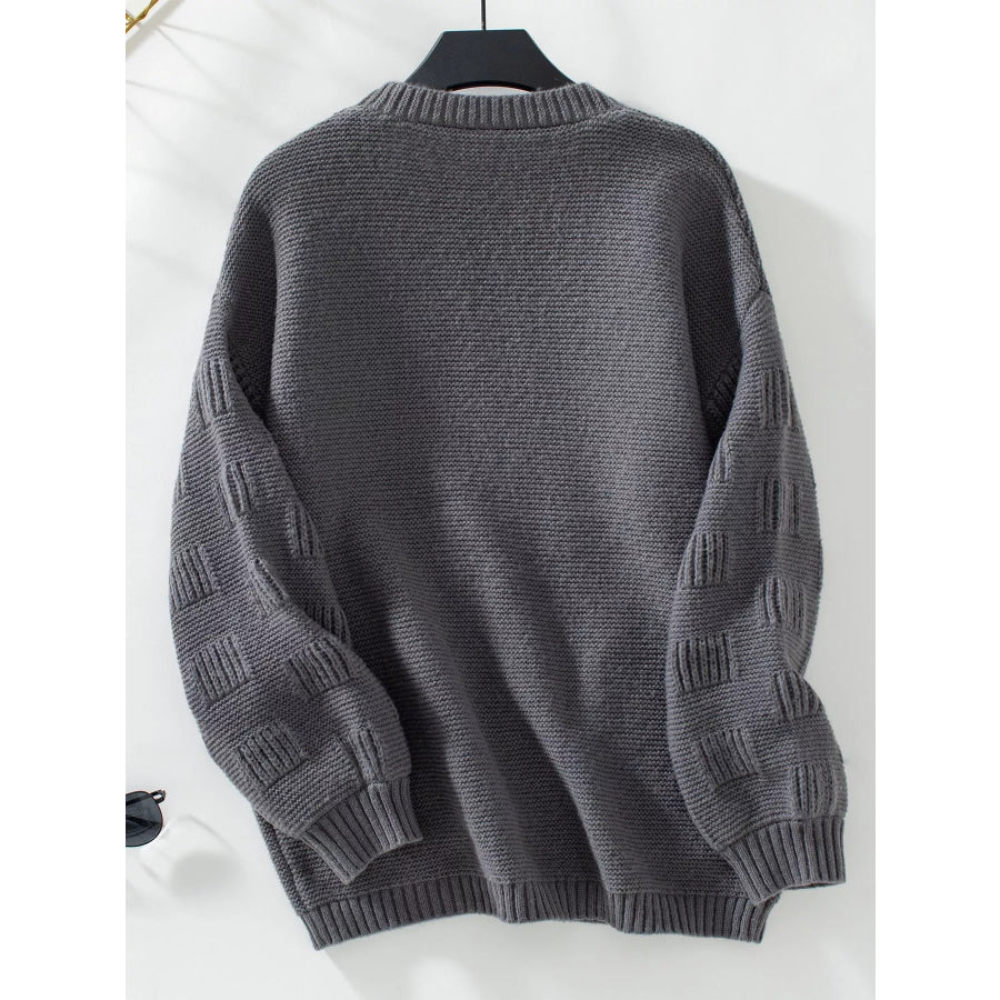 Textured Knit Open Front Cardigan Apparel and Accessories