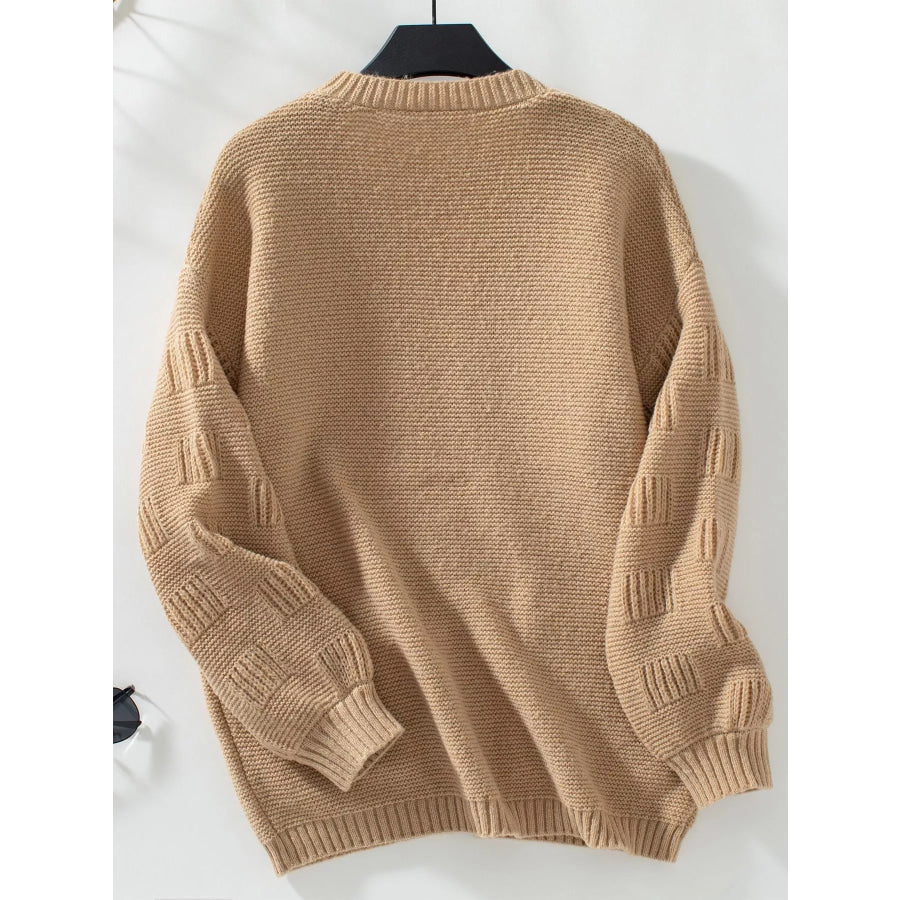 Textured Knit Open Front Cardigan Apparel and Accessories