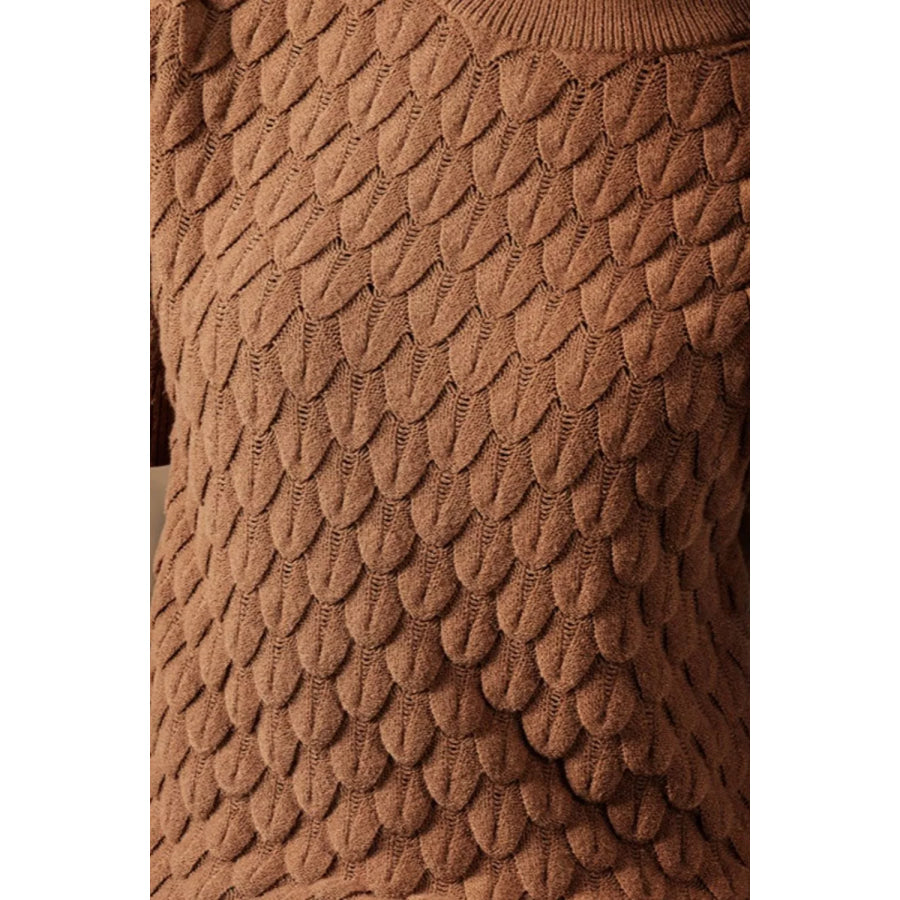 Textured Knit Short Sleeve Pullover Apparel and Accessories