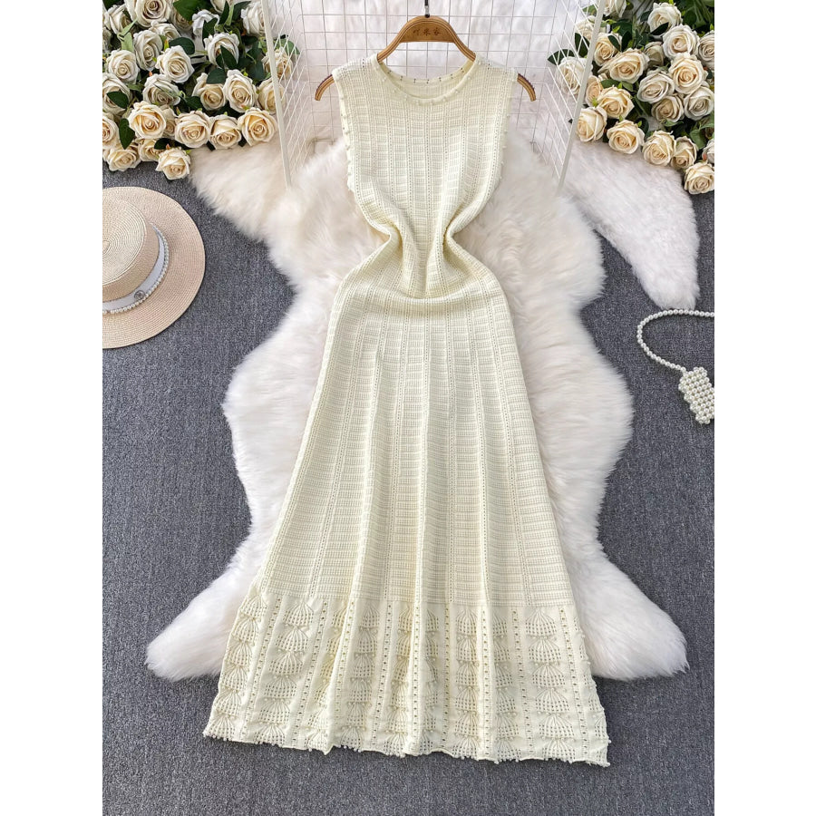 Textured Knit Sleeveless Midi Dress Apparel and Accessories
