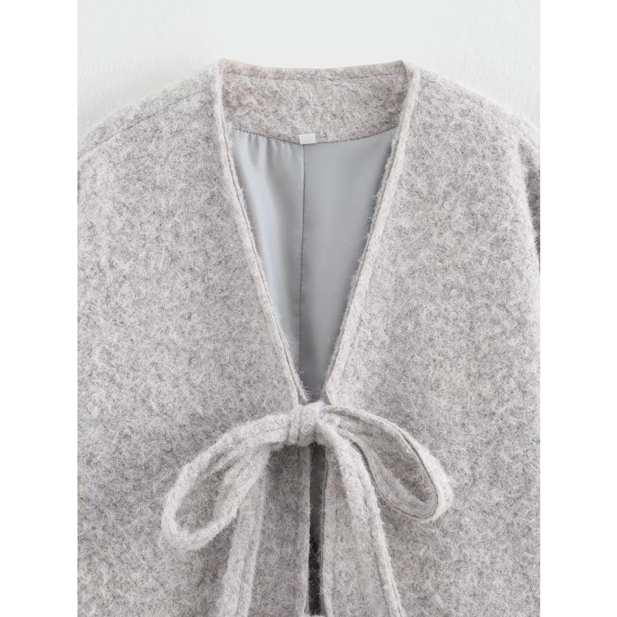 Textured Knit Tie-Front Outerwear Apparel and Accessories