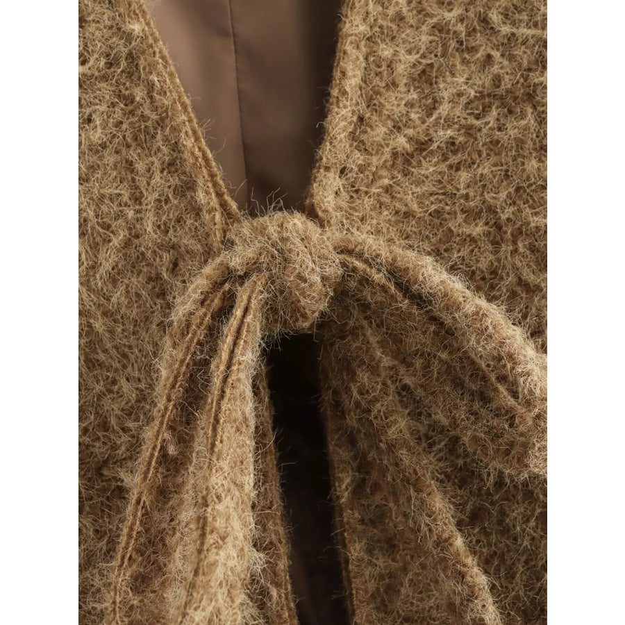 Textured Knit Tie-Front Outerwear Apparel and Accessories