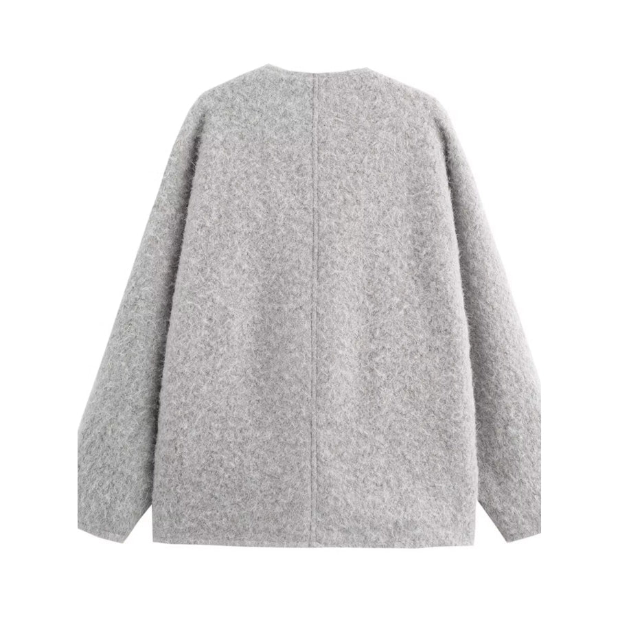 Textured Knit Tie-Front Outerwear Apparel and Accessories