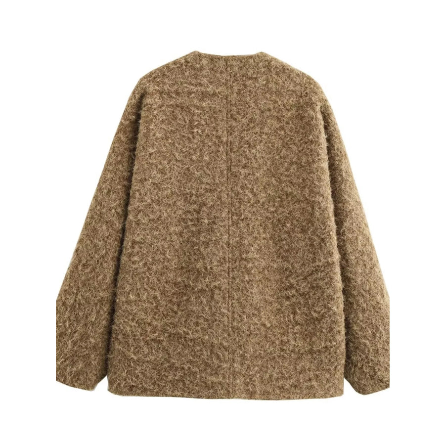 Textured Knit Tie-Front Outerwear Apparel and Accessories