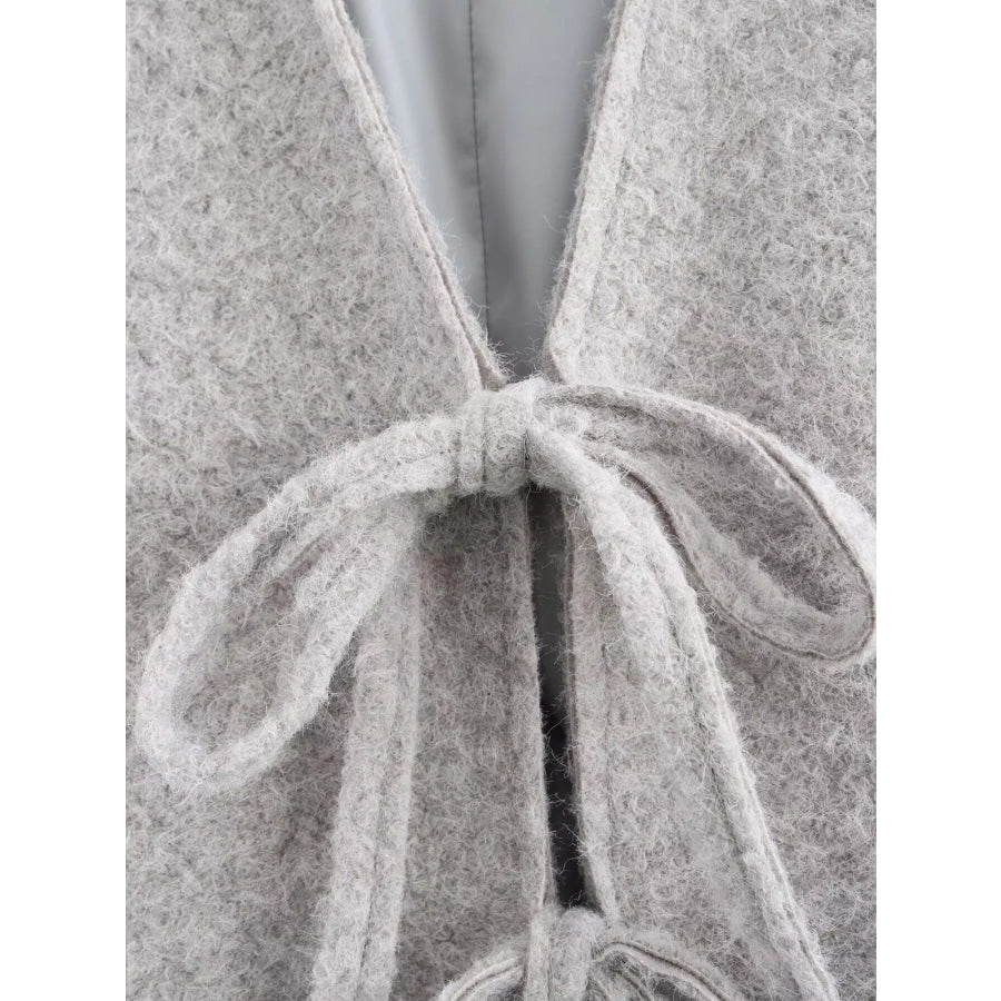 Textured Knit Tie-Front Outerwear Apparel and Accessories