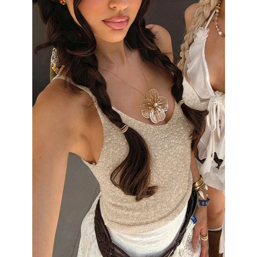 Textured Knit V-Neck Cami Apparel and Accessories