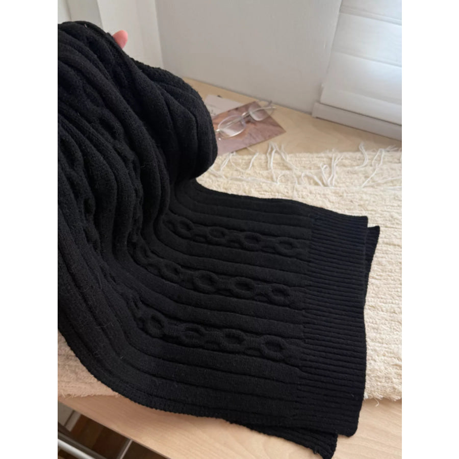 Textured Knit Winter Scarf Apparel and Accessories