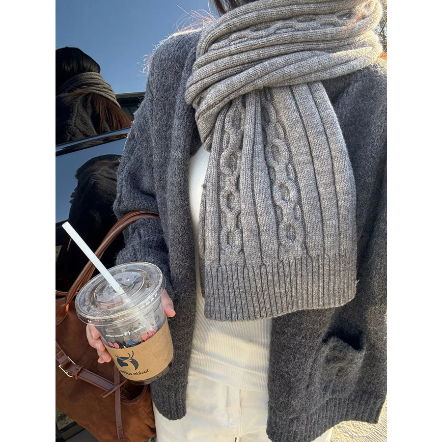 Textured Knit Winter Scarf Apparel and Accessories