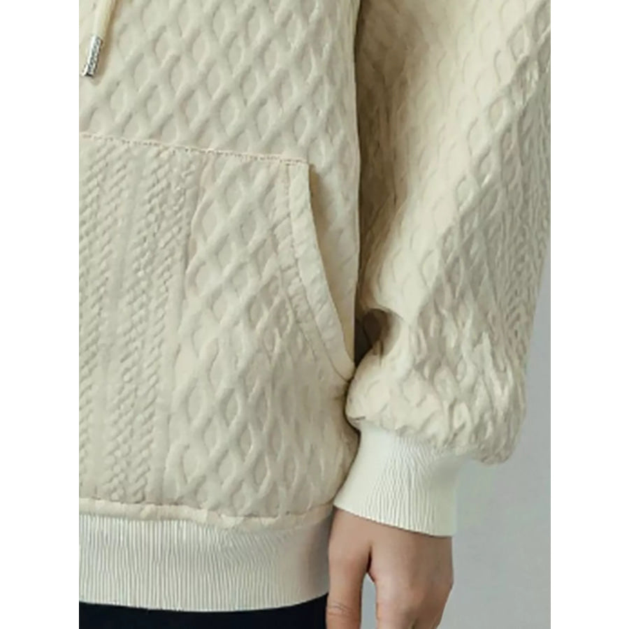 Textured Knit Zip-Up Hoodie Apparel and Accessories