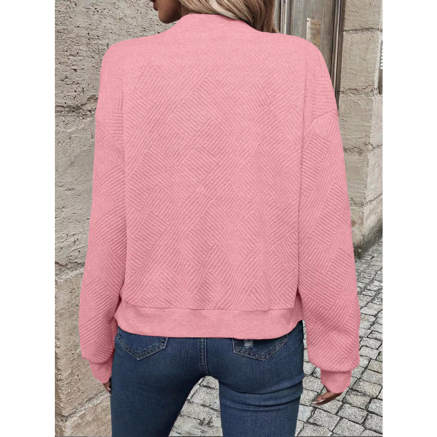 Textured Knit Zip-Up Jacket Apparel and Accessories