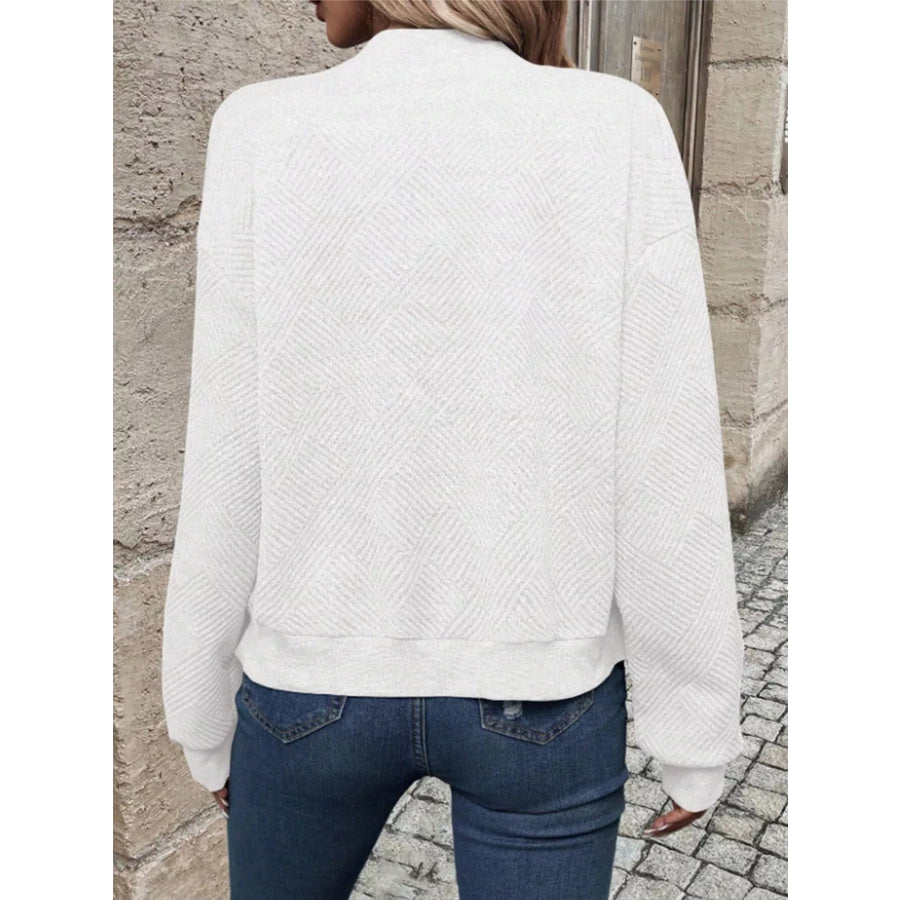 Textured Knit Zip-Up Jacket Apparel and Accessories