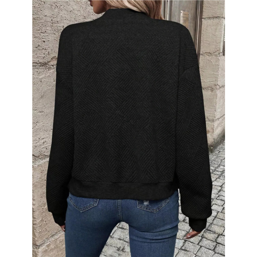 Textured Knit Zip-Up Jacket Apparel and Accessories