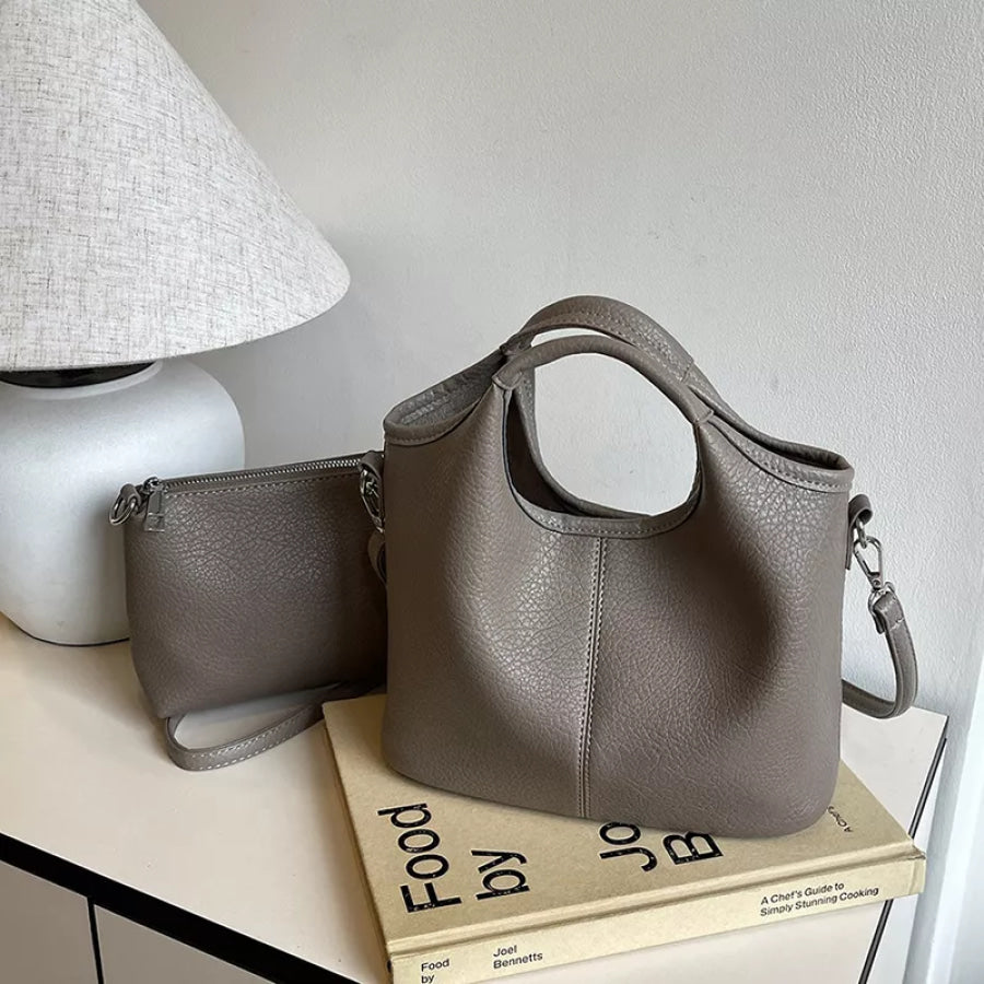 Textured Leather Crossbody Bag Gray / onesize Apparel and Accessories