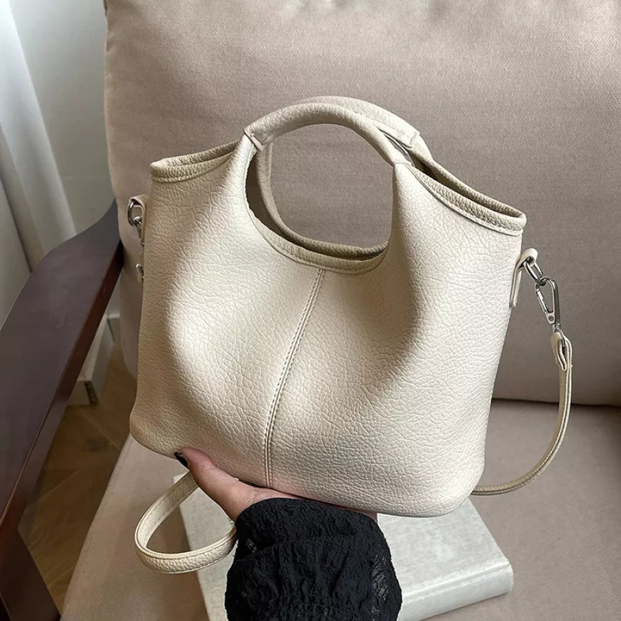 Textured Leather Crossbody Bag White / onesize Apparel and Accessories