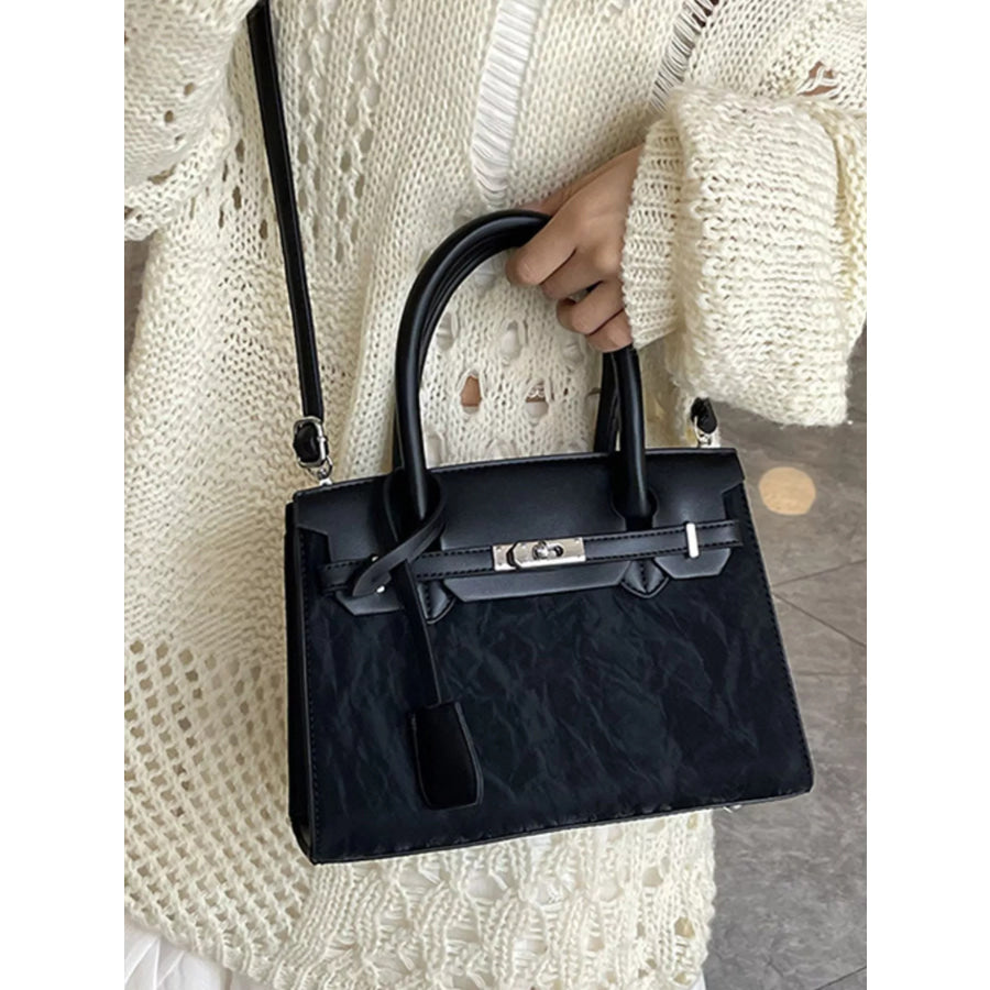 Textured Leather Top-Handle Handbag Apparel and Accessories