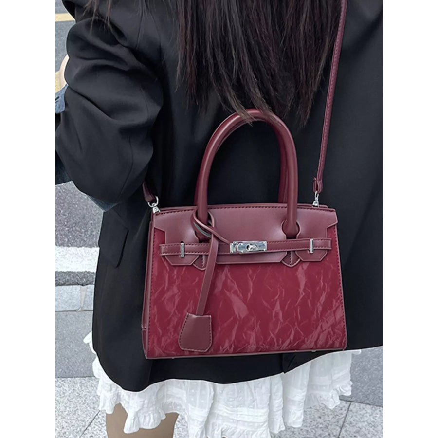 Textured Leather Top-Handle Handbag Apparel and Accessories