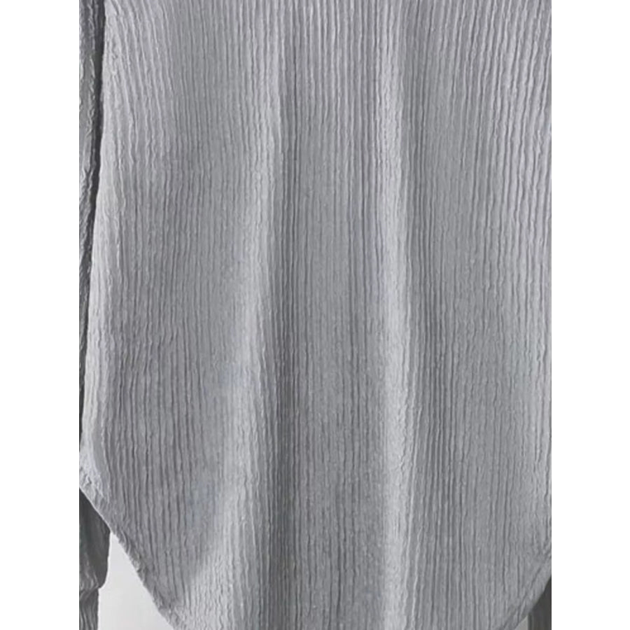 Textured Long Sleeve Hoodie and Pants Set Apparel and Accessories