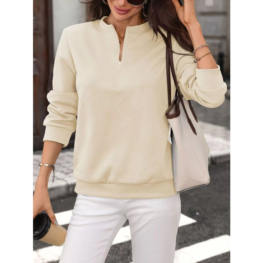 Textured Quarter-Zip Sweatshirt Apparel and Accessories