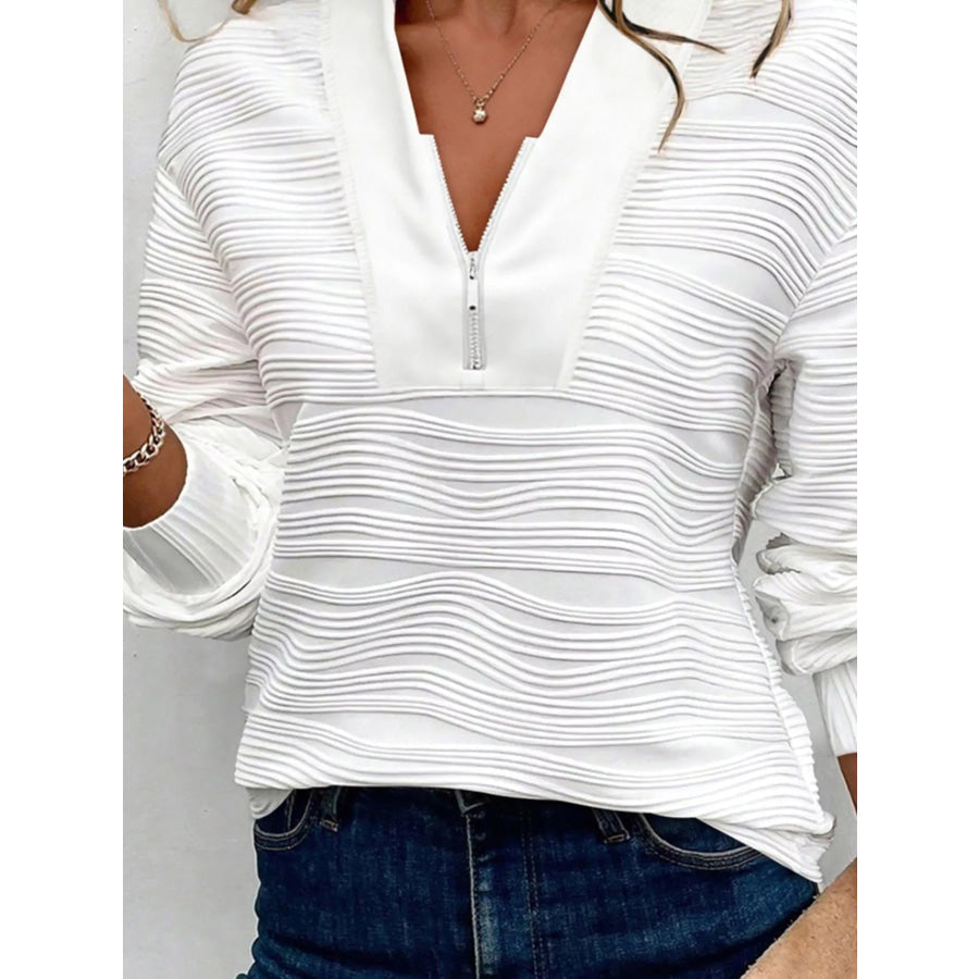 Textured Quarter Zip Sweatshirt Apparel and Accessories