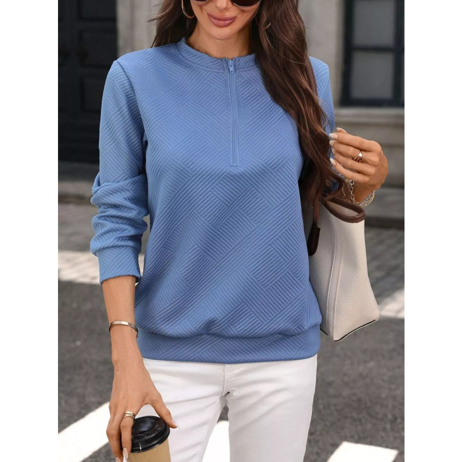 Textured Quarter-Zip Sweatshirt Apparel and Accessories