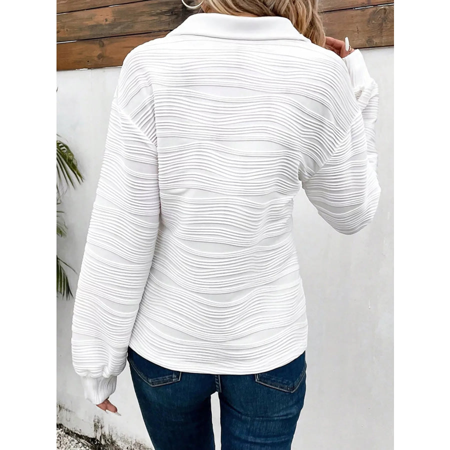 Textured Quarter Zip Sweatshirt Apparel and Accessories