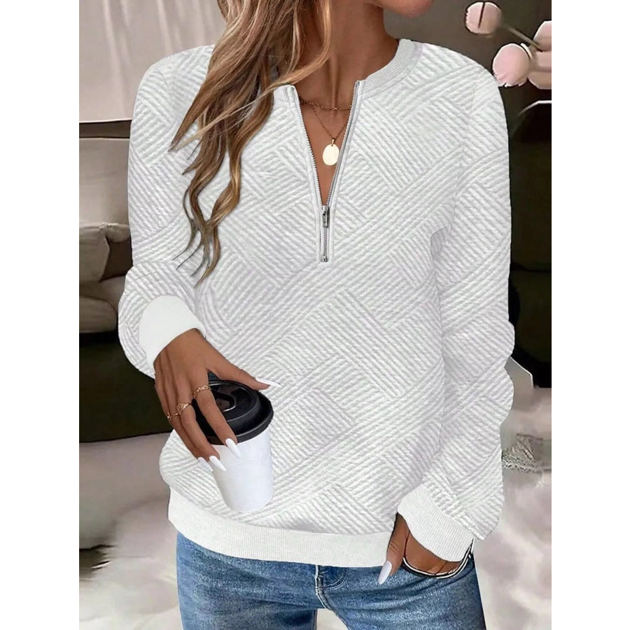 Textured Quarter-Zip Sweatshirt Apparel and Accessories