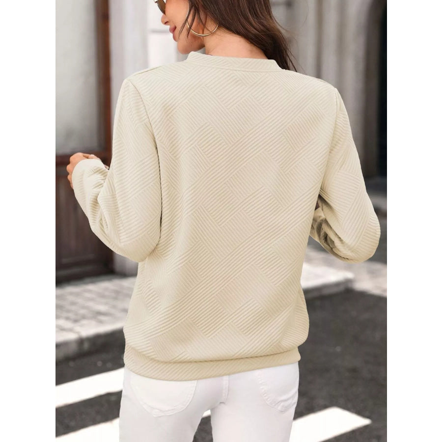 Textured Quarter-Zip Sweatshirt Apparel and Accessories