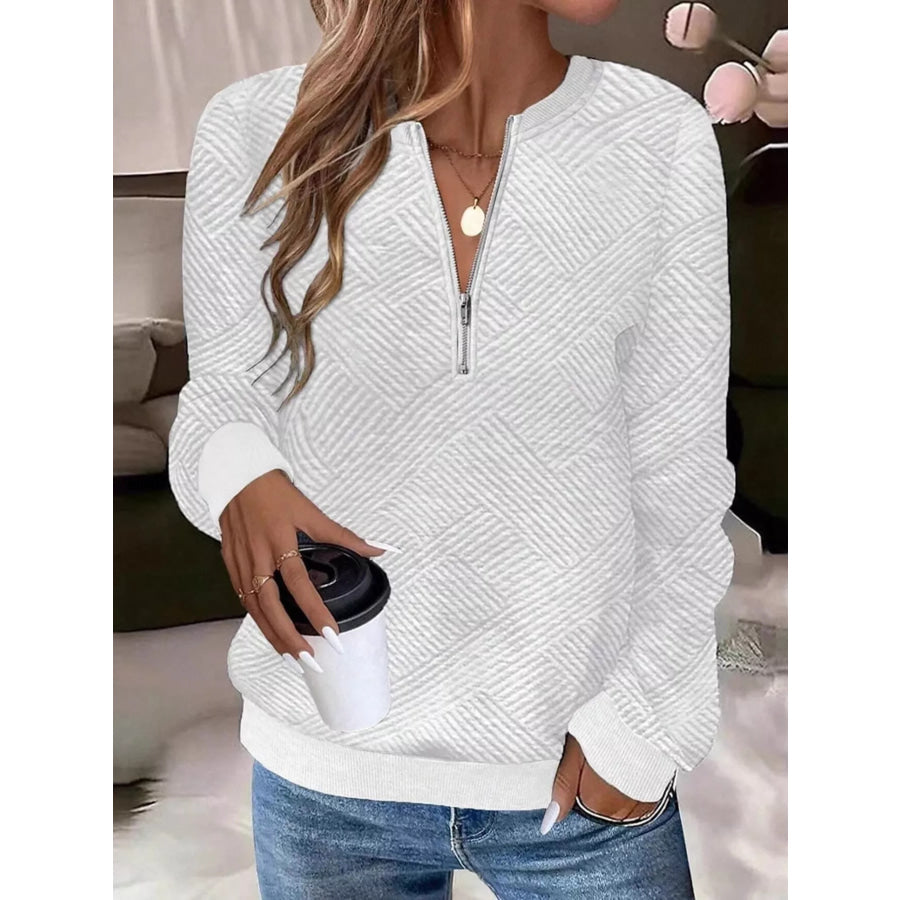 Textured Quarter-Zip Sweatshirt Apparel and Accessories