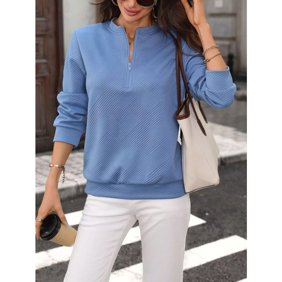 Textured Quarter-Zip Sweatshirt Apparel and Accessories