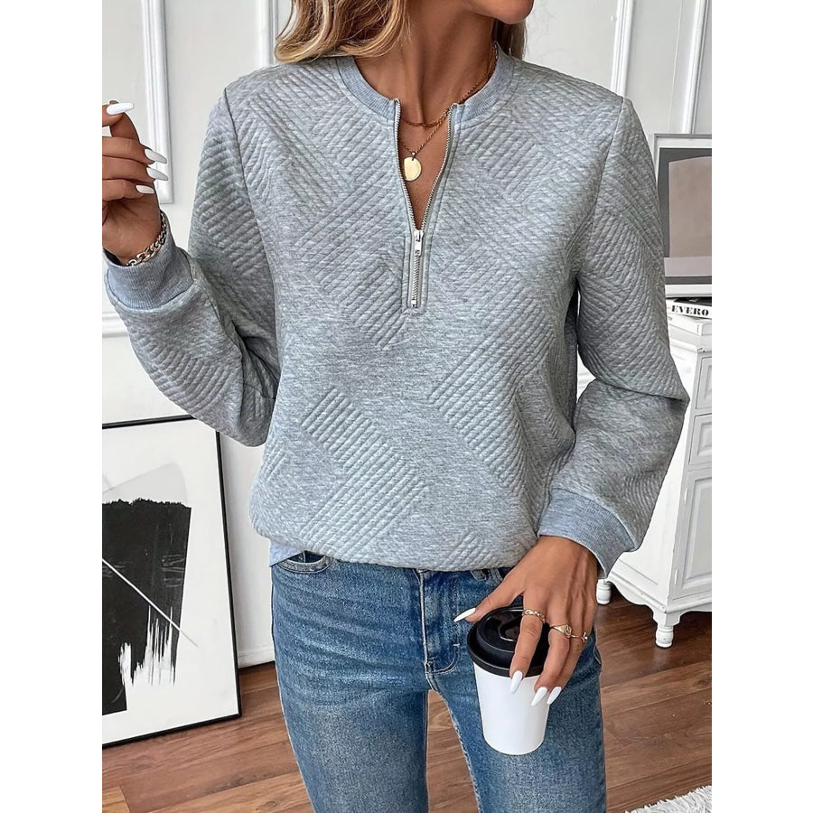Textured Quarter-Zip Sweatshirt Apparel and Accessories