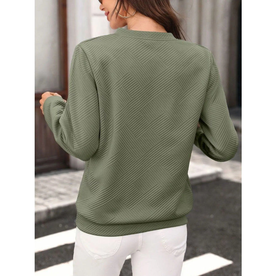 Textured Quarter-Zip Sweatshirt Apparel and Accessories