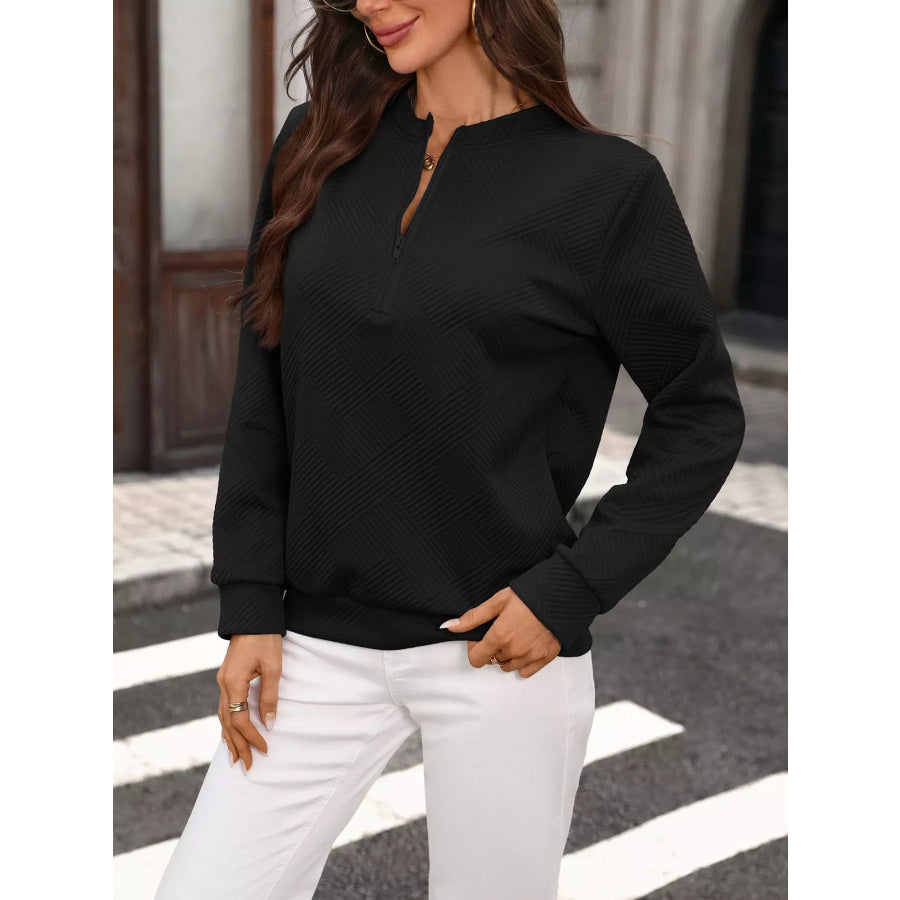 Textured Quarter-Zip Sweatshirt Apparel and Accessories