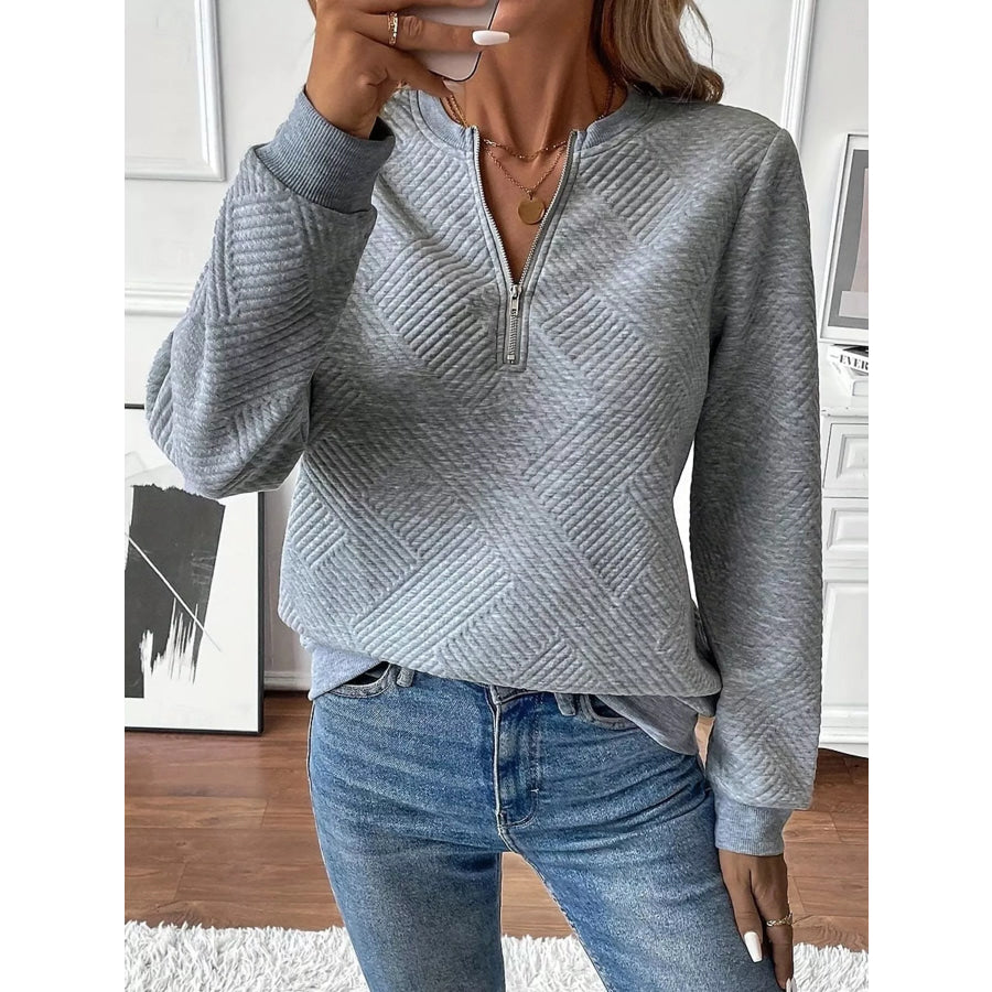 Textured Quarter-Zip Sweatshirt Apparel and Accessories