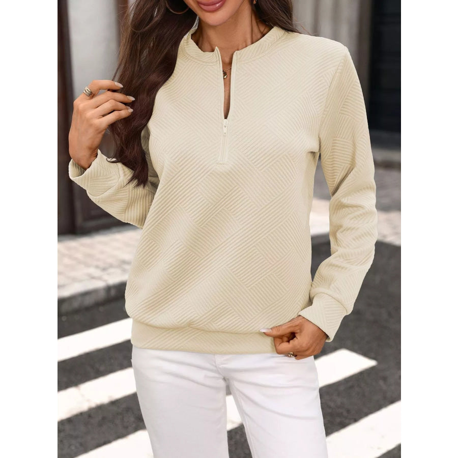 Textured Quarter-Zip Sweatshirt Apparel and Accessories