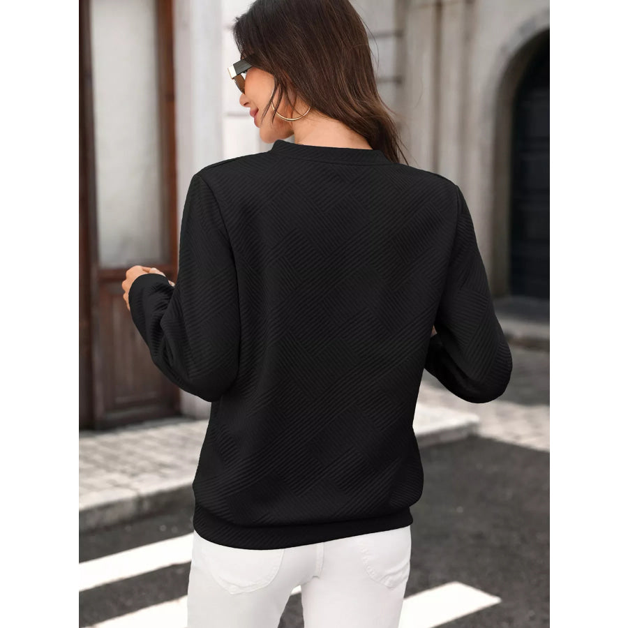 Textured Quarter-Zip Sweatshirt Apparel and Accessories