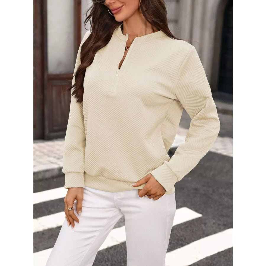 Textured Quarter-Zip Sweatshirt Apparel and Accessories