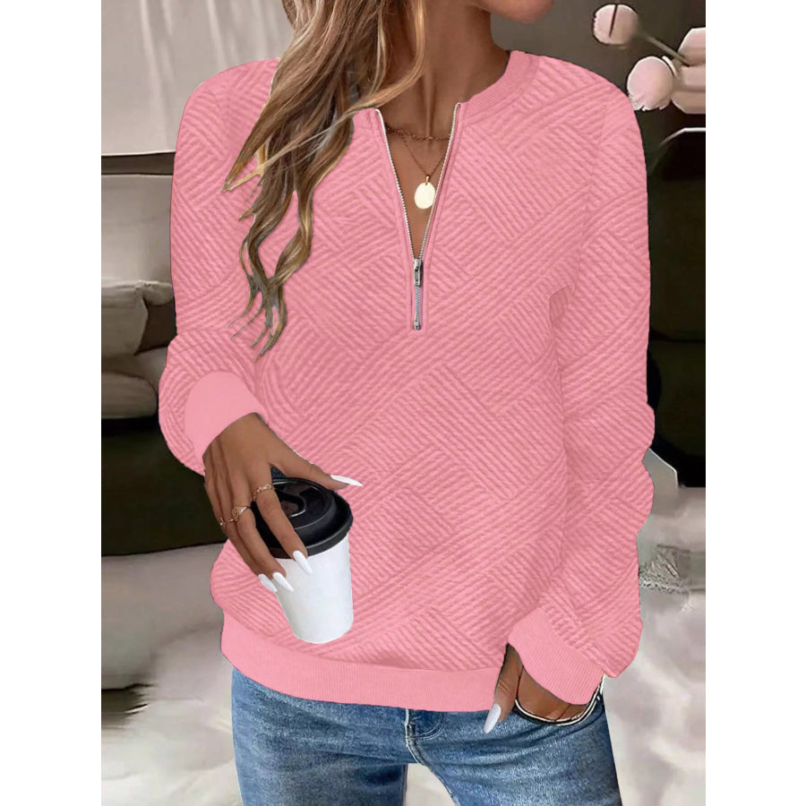 Textured Quarter-Zip Sweatshirt Apparel and Accessories