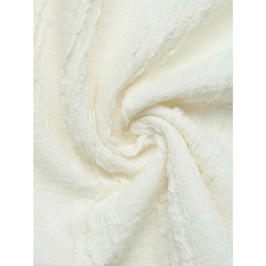 Textured Ruffle Sleeve Slim Fit Top Apparel and Accessories