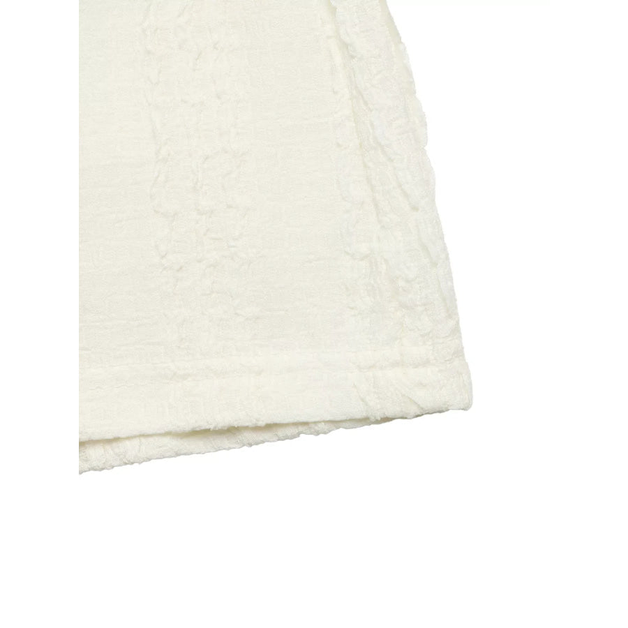 Textured Ruffle Sleeve Slim Fit Top Apparel and Accessories