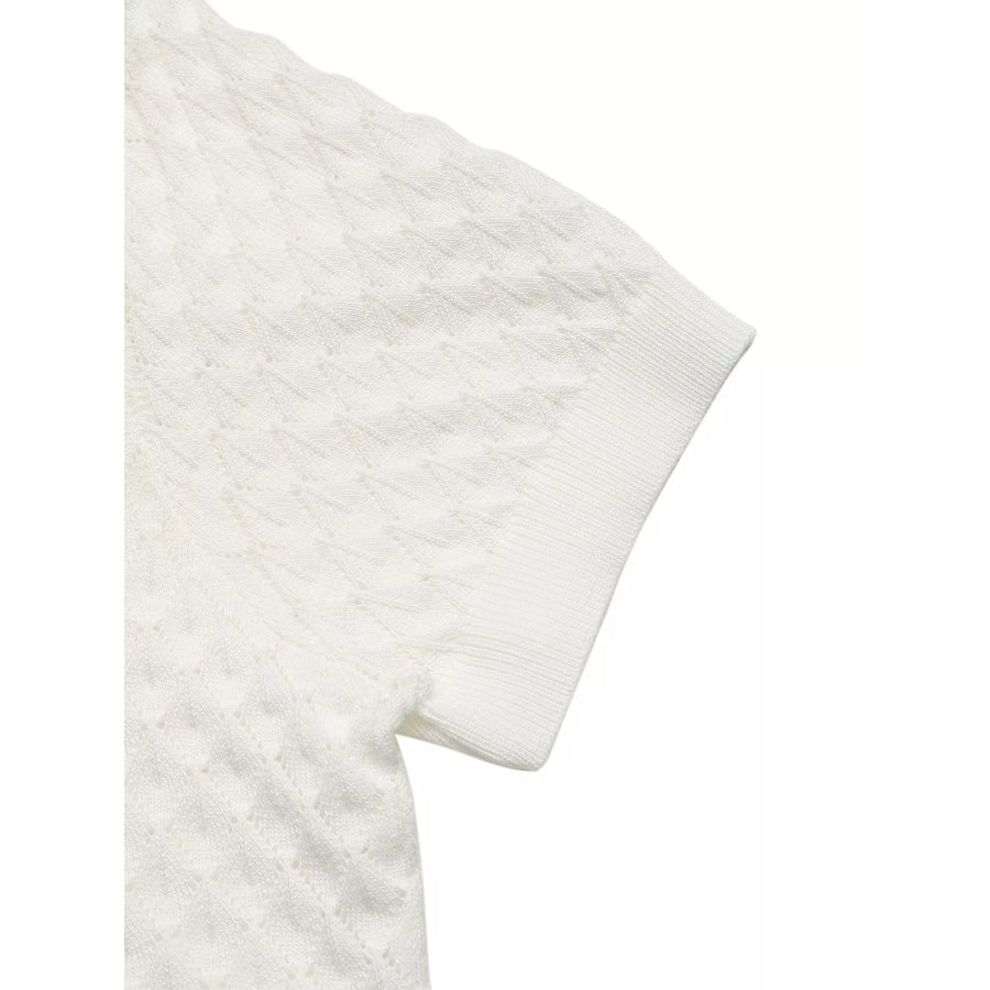 Textured Short Sleeve Knit Top Apparel and Accessories