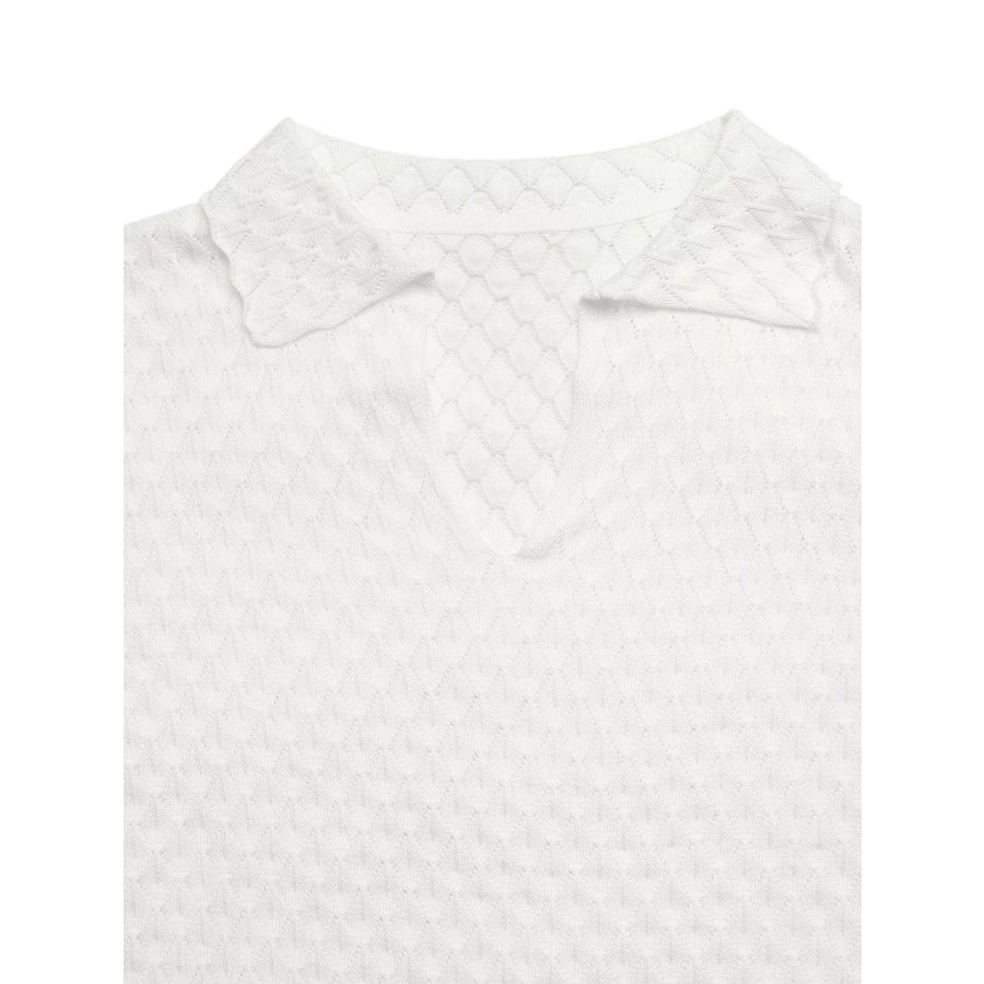 Textured Short Sleeve Knit Top Apparel and Accessories