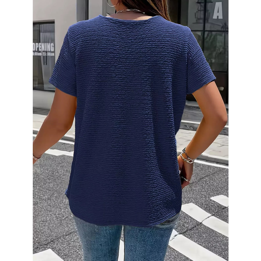 Textured Short Sleeve Top Apparel and Accessories