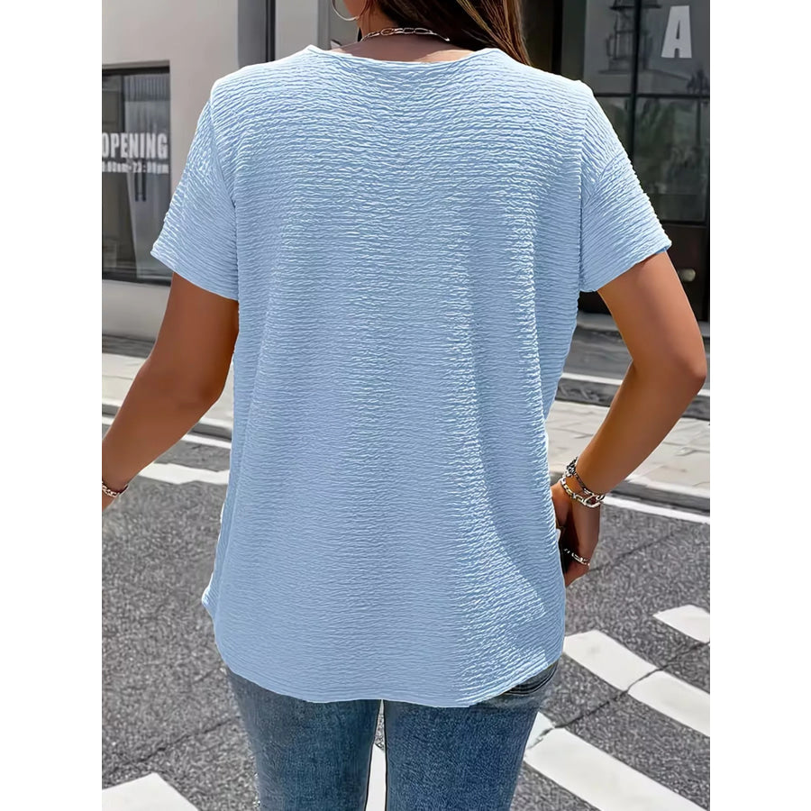 Textured Short Sleeve Top Apparel and Accessories