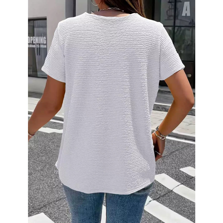 Textured Short Sleeve Top Apparel and Accessories