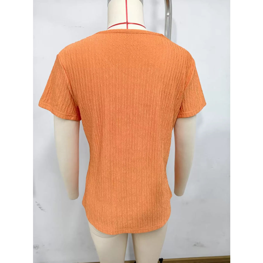 Textured Short Sleeve Top Apparel and Accessories