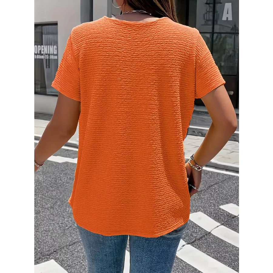 Textured Short Sleeve Top Apparel and Accessories