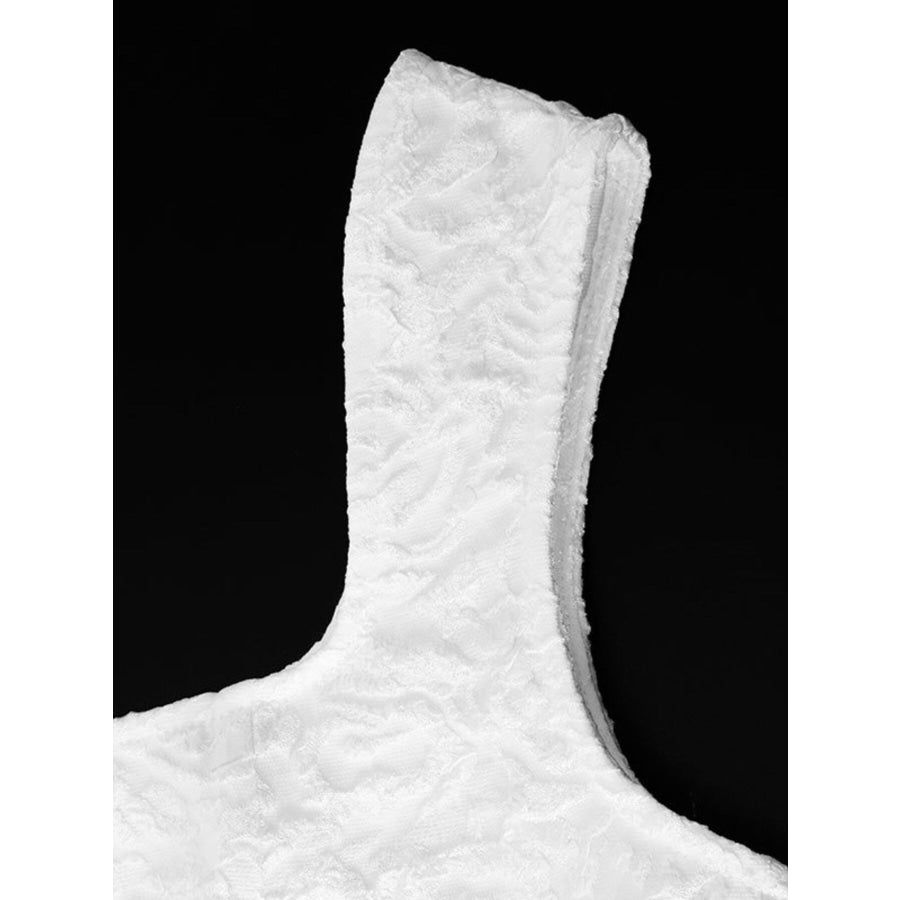 Textured Square Neck Mini Dress Apparel and Accessories