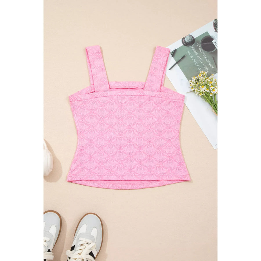 Textured Square Neck Tank Apparel and Accessories