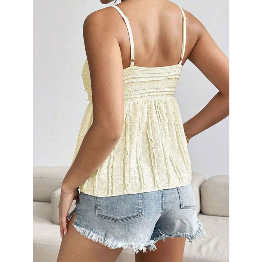Textured Sweetheart Neck Cami Apparel and Accessories